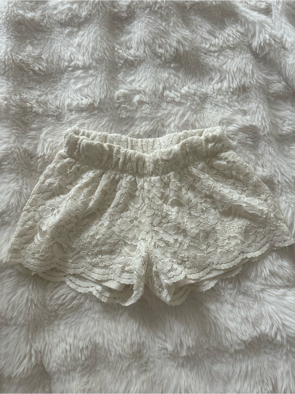 Ardene Cream Lace Elastic Waist Shorts